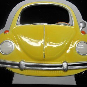 Vintage 1987 Exclusive Gifts Yellow Volkswagen Car Picture Frame Made in Japan